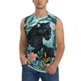 thumbnail image 6 of Daiia Black Panther Floral Illustration Printed Men's Tank Tops,Casual Soft Sleeveless Gym Muscle Shirts Bodybuilding Tee-X-Large, 6 of 8