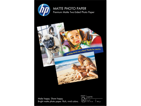 HP 4x6 Matte Vivid Photo Paper 180 Sheets CG465A Borderless 