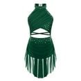 thumbnail image 6 of Yruioon Big Girl's Camisole Lyrical Dance Dress Ballet Gymnastics Skirted Leotard Latin Jazz Modern Green 8, 6 of 9