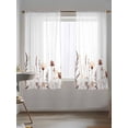 thumbnail image 5 of Sheer Curtains 72 Inches Long, Brown Fall Floral Semi Sheer Curtains Light Filtering Window Treatment, Vintage Botanical Autumn Flowers Privacy Voile Drapes for Living Room Bedroom 52x72 Inch, 5 of 7