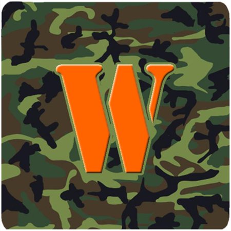 

Monogram - Camo Green Foam Coasters Initial Letter W Set - 4