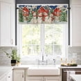 thumbnail image 3 of Christmas Snowman Kitchen Curtains and Valances Set, Snow Red Barn Xmas Tree Blue Background Rod Pocket Window Valance Window Curtain Panels for Living Room Bedroom Laundry, 27.5x36in, 3 Pieces, 3 of 7