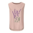 thumbnail image 4 of USSUMA T-Shirts for Women Trendy Embroidered Graphic Women's Shirts and Blouses Sleeveless Women Tops Dressy Casual Summer Loose Cotton Linen Tank Top Round Neck Plus Tunics Beach, 4 of 8