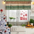 thumbnail image 5 of 2 Pack Farmhouse Dark Sage Green Brown Valances for Windows Bedroom Living Room Window Treatments, Vintage Wooden Striped Rod Pocket Valance Drapes Short Kitchen Curtains Over Sink 60"x18", 5 of 8