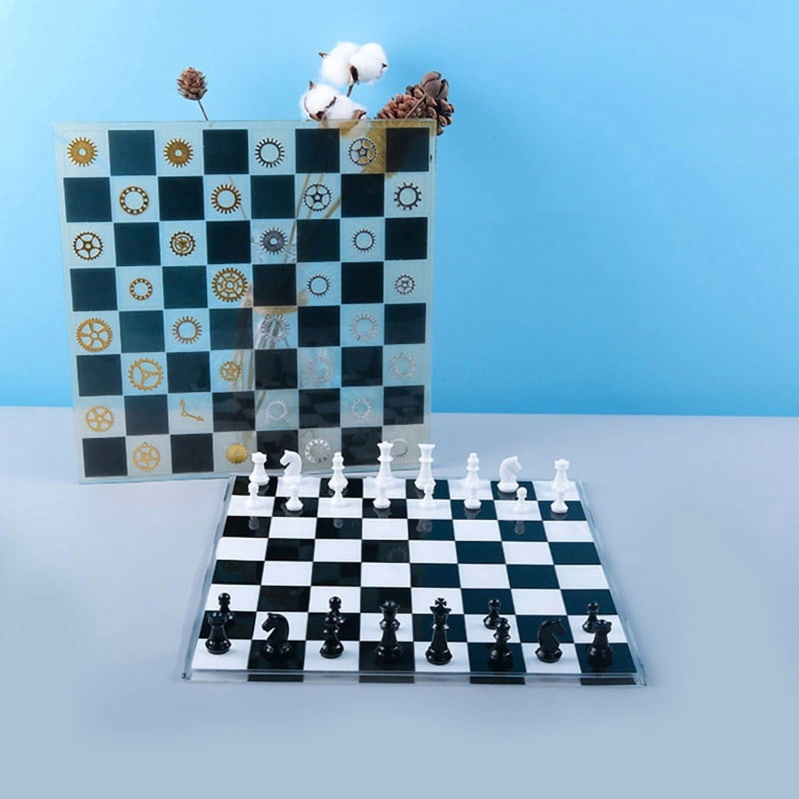 1 Set 3D Chess Pieces Crystal Epoxy Resin Mold Handmade Chessborad Casting Silicone Mould DIY Crafts Making Tool