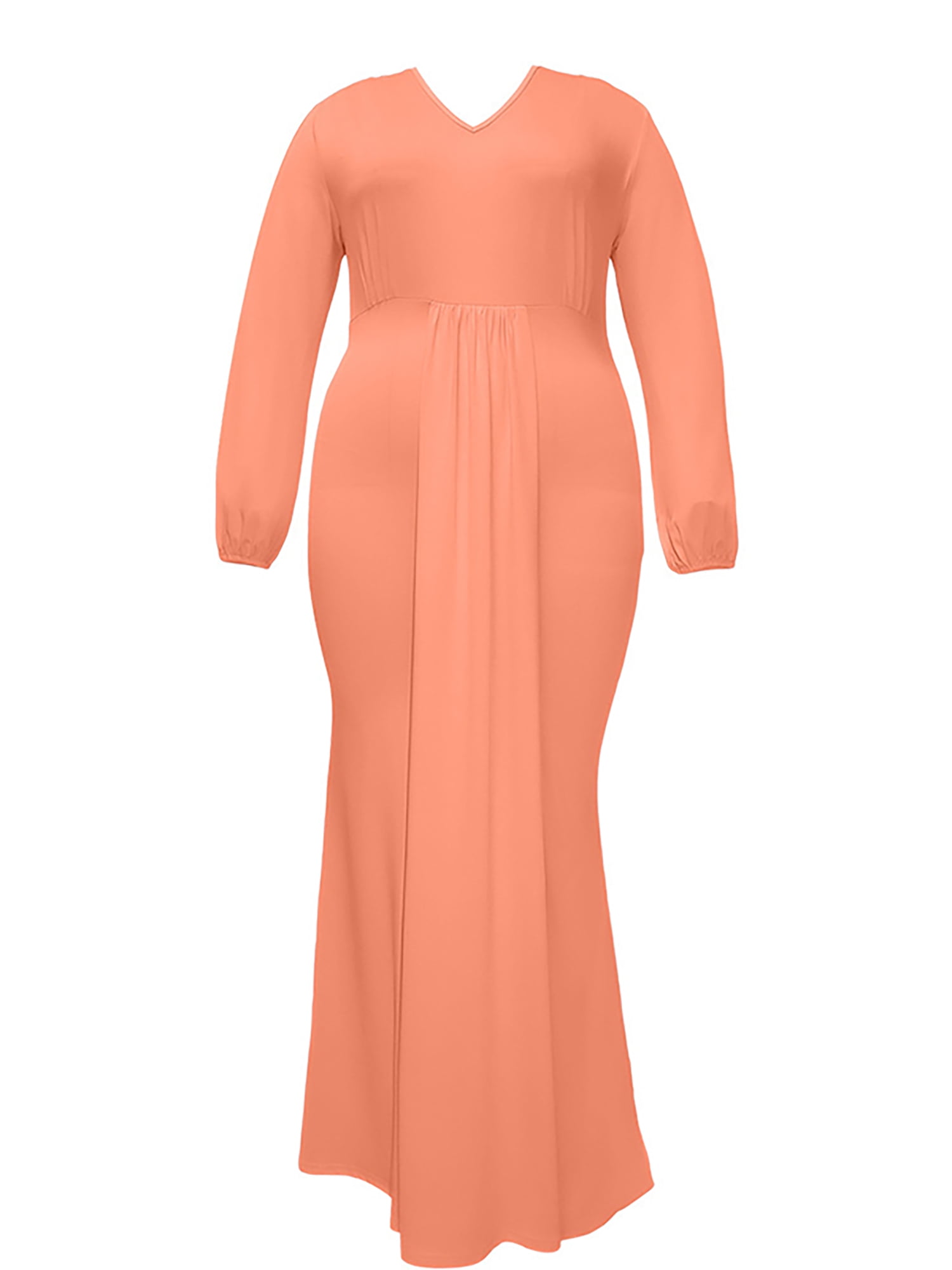 Voguele Women Maxi Dresses Plus Size Long Dress Sleeve