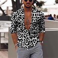 thumbnail image 1 of Camisas de hombre con estampado 3D en color blanco claro, diseño de ropa con botones de manga larga, camisa de negocios aristocrática, 1 of 6