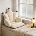 thumbnail image 4 of COM1950s Plush Chair Cushion With Backrest, Soft Seat Cushion for Office Chair, Integrated Back Support, Cozy Polyester Desk Chair Pad for Home and Study Use, 4 of 7