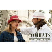 Comhats Mens Fedora Trilby Straw Sun Hats Summer Panama Beach Sunhats for Men Foldable Short Brim Golf Hats Beige Medium