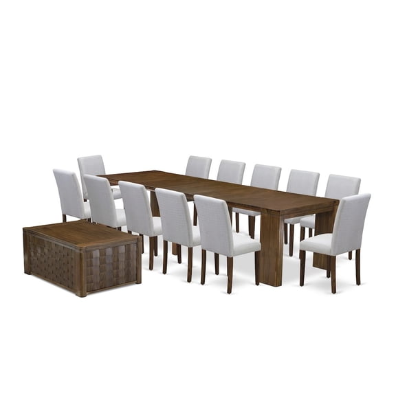 Luxe by East West Furniture 14 Pieces Extendable Dining Set Includes a Rectangle Kitchen Table