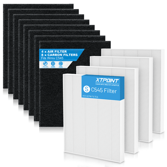 12 Pack C545 True HEPA Replacement Filter S Compatible with Winix C545 Air Purifier, C545 HPEA Filter S Only, Part number 1712-0096-00