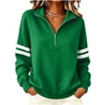 thumbnail image 6 of Hurxie Women's Varsity Striped Sweatshirt Oversized Lightweight Knit Pullover Drop Shoulder Crew Neck Long Sleeve Casual Sweatshirts, 6 of 6