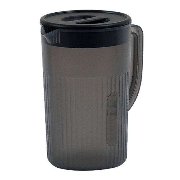 Jarra de agua con tapa, portátil, multiusos, con asa, para el hogar Negro