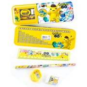 Pokemon Pikachu & Friends Metal Case Set: Pencil, Eraser, Sharpener and Ruler