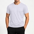 thumbnail image 2 of LODIENY Athletic T-Shirts for Men Short Sleeve Crew Neck Solid Color Moisture Wicking Tops Casual Classic Basic Fit Workout Tee Shirt White L, 2 of 9