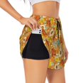 thumbnail image 1 of Balery Daisy maple fall Pantalones cortos deportivos para mujer con forro y dos bolsillos, elásticos, para entrenamiento, gimnasio, yoga-Medium, 1 of 7
