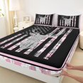 thumbnail image 5 of Manfei Hunting Deer Silhouette Queen Sheets, Camo American Flag Queen Sheet Sets, Light Pink, Pink Reversible 4 Pieces (1 Flat Sheet, 1 Fitted Sheet and 2 Pillowcases), 5 of 6