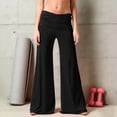 thumbnail image 2 of Pants for Women Coral Fold Over Yoga Pants Solid Wide Leg Loose Fit Ruched Waist Pants for Yoga Sports Everyday Yoga Pants Women, 2 of 8