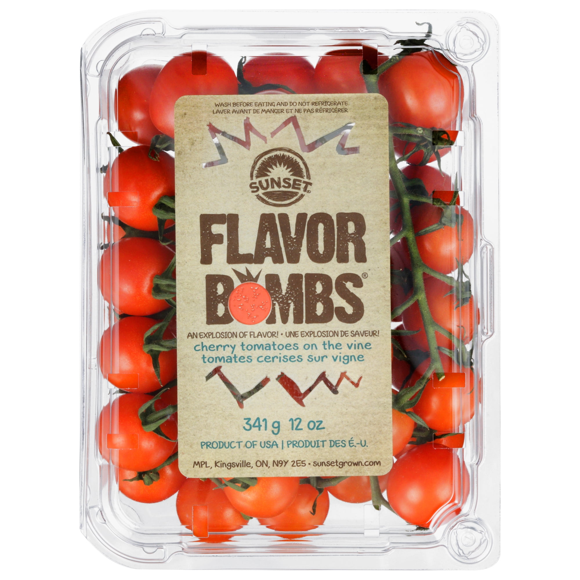 Sunset Flavor Bombs Cherry Tomatoes on-The-Vine, 12 oz Package, Fresh