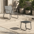 thumbnail image 2 of Aiho 3 Pieces Patio Furniture Set,Textilene Modern Conversation Black Set with Tea Table for Home,Lawn,Balcony and Bistro - Gray, 2 of 6