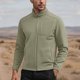 thumbnail image 1 of Ceisia Warm Stretchy Men's Slim Fit Stand-Collar Zip-Up Fleece Jacket Gift, 1 of 4