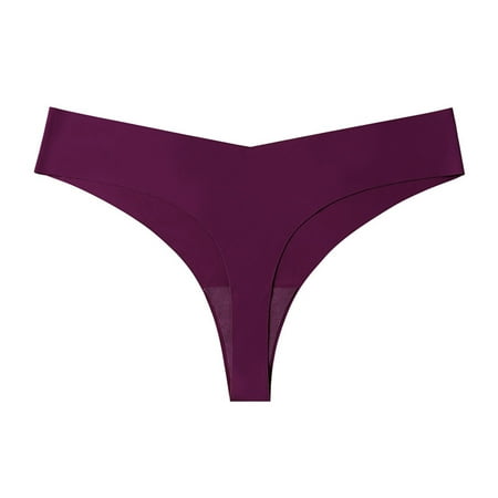 Scyoekwg Thongs for Womens Thong Bikini Underwear Hipster Panties Solid Color Breathable Ladies Panties Fashion Low Waisted T-back Underpants(Dark Gray L)
