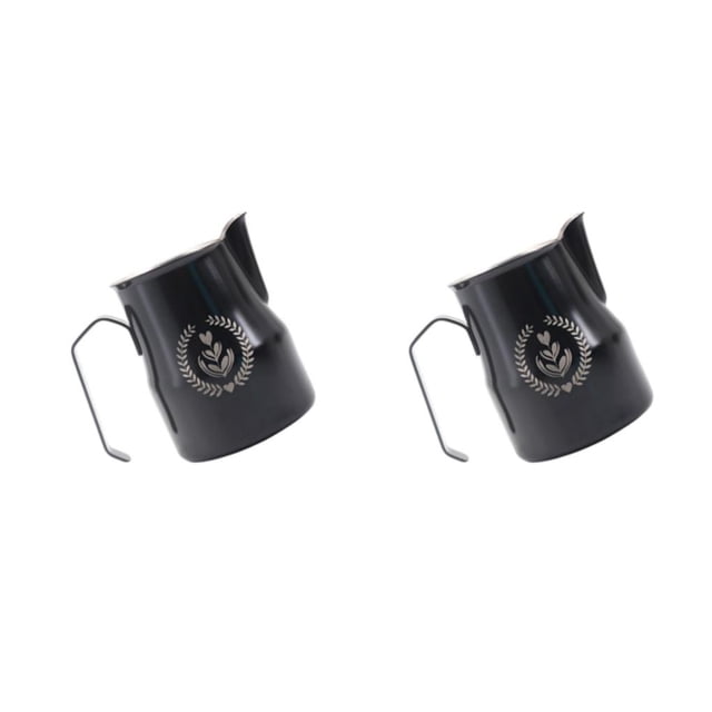 Injueey Coffee Milk Frothing Jug Milk Foamer Barista Pitcher Steam Frother Mugs Cup 2piezas negro 350 ml