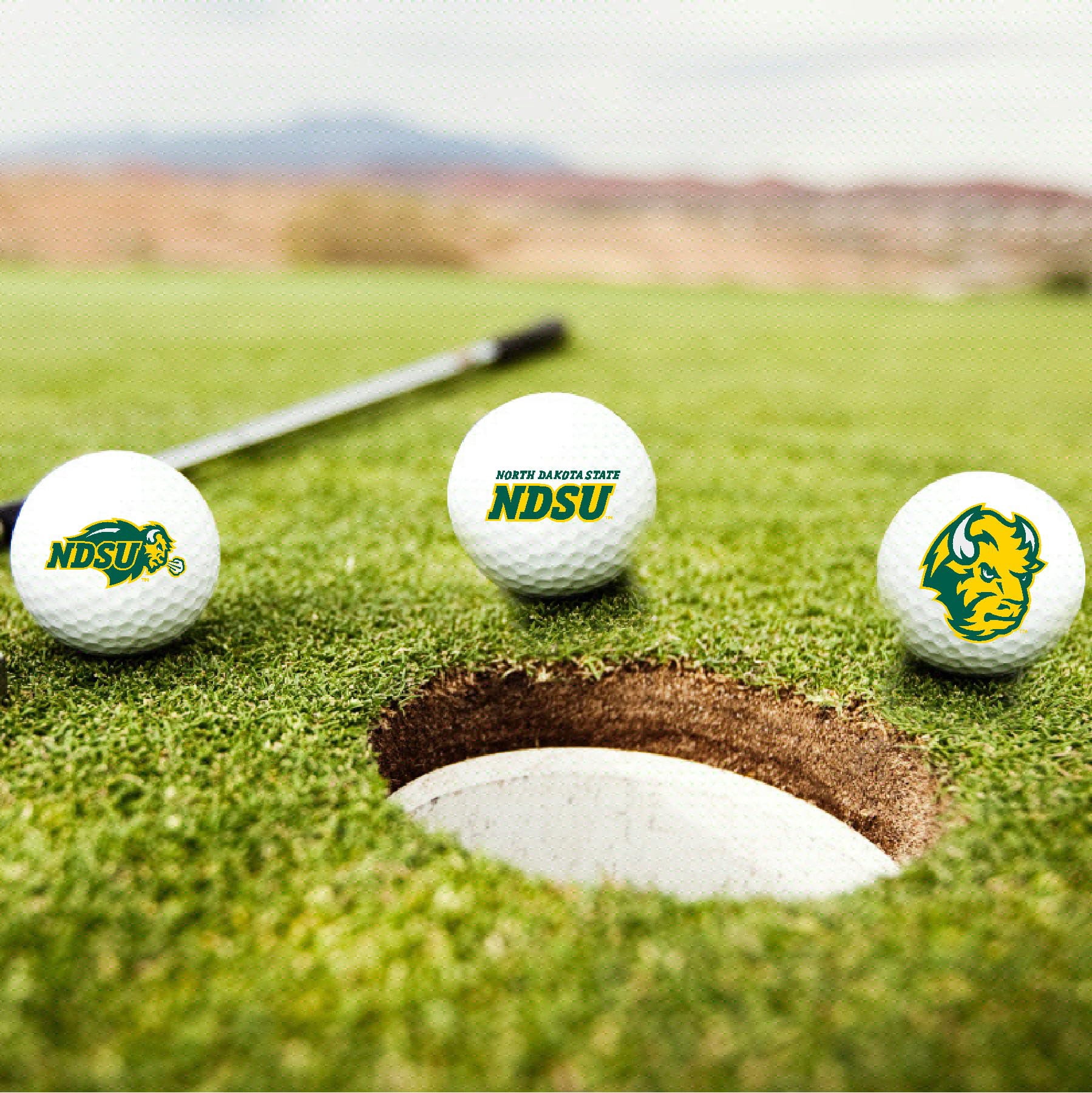 North Dakota State University Bison Logo Edition Officially Licensed NCAA Taylormade Distance+ Golf Balls 12-Pack (Dozen)