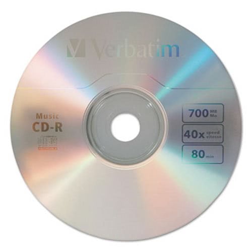 Verbatim CDR Music Recordable Disc, 700MB, 40x, 25/Pk