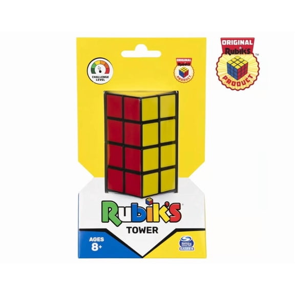 Rubik’s Tower, 2x2x4 Complex Color-Matching Puzzle Travel Problem-Solving Cube Challenging Brain Teaser Fidget Toy, for Adults & Kids Ages 8 and up C30