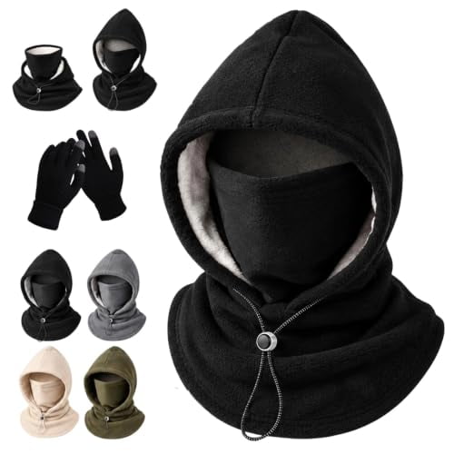 3 in 1 Winter Hood, 3 in 1 Winter Hat, Fleece Double Layer Integrated Hat