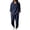 Navy, variant on Mens Linen Sets 2 Piece Outfits Hooded Henley Shirt Matching Lightweight Lounge Pants Linen Sets Beach Fashion Suit