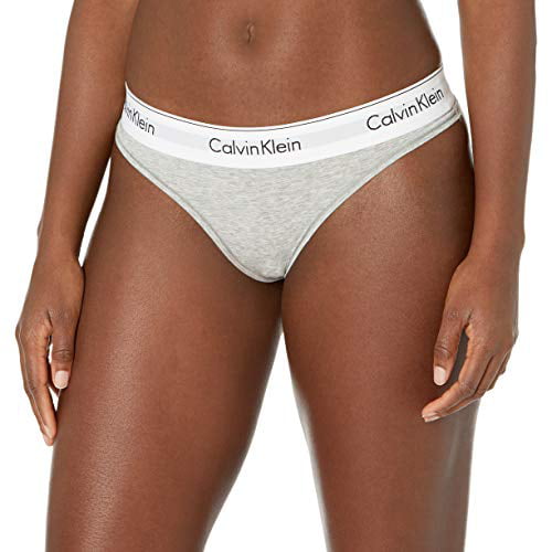 Calvin Klein Women's 1X-3X Modern Cotton Thong Panty, Grey Heather, 3X -  