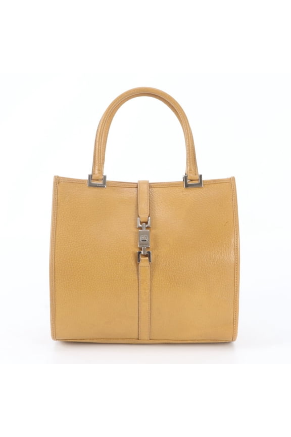 Pre-Owned Gucci Jackie 002 1065 Leather Handbag Tote Bag Silver Women's