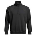 thumbnail image 5 of QSAWXQZ Men's Solid Sweatshirt Long Sleeve Quarter Zip Stand Collar Pullover Top for Spring Dark Gray XL, 5 of 5