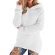 thumbnail image 2 of AUNVITO Women's Hooded Fleece Top Long Sleeve Solid Color Casual and Cozy Style, 2 of 9