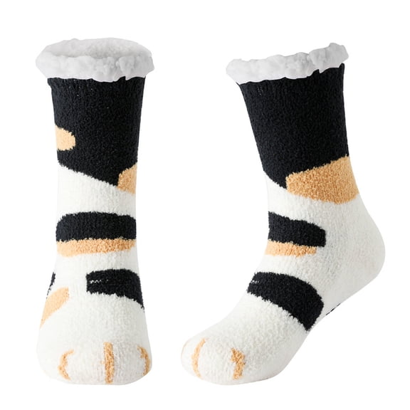 Fuzzy Socks for Women Winter Warm Soft Christmas Socks Thick Socks with Grips Warm and Cozy Fluffy Socks with Grips Women Slipper Socks