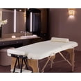 thumbnail image 2 of BestMassage Massage Table Massage Bed Spa Bed 84 Inch Height Adjustable 2 Fold Massage Table W/ Bolsters Carry Case Portable Salon Bed,Cream, 2 of 7