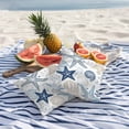 thumbnail image 5 of 2 Pack Outdoor Waterproof Throw Pillow Covers,Ocean Starfish Shell Conch Decorative Square Pillow Case Patio Pillowcases for Chair Couch Sofa 16x16in, 5 of 9