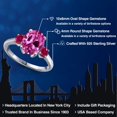 thumbnail image 2 of Gem Stone King 3.75 Ct Oval Pink Created Sapphire Red Created Ruby 925 Sterling Silver Ring, 2 of 6