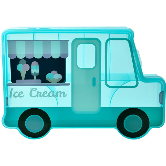Cook with Color Ice Cream Truck Snack Box with Lid, Figural Food Storage Container