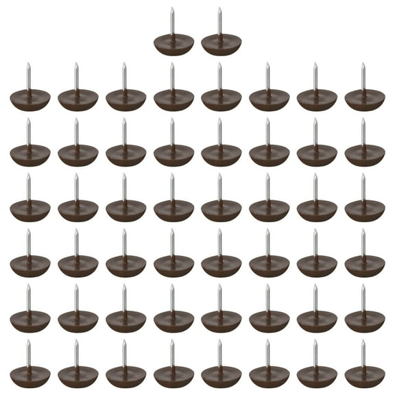 Uxcell Plastic Nail-On Furniture Glides 100Pcs 14.5mm Dia Table Chair Sofa Leg Floor Protectors Brown