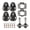 Color:Black,Style,Titanium, variant on (1 pair) Road bike clipless pedals ultra-light three-bearing pedals - red - titanium axle