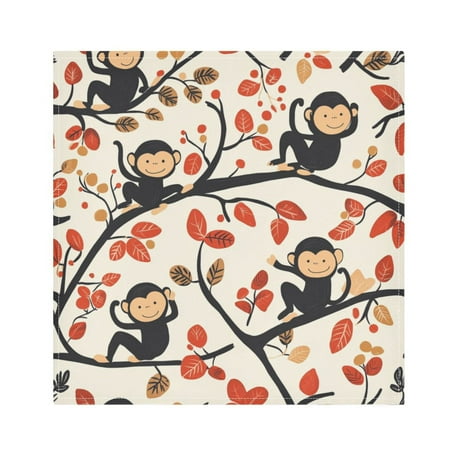 

WOBOGO Naughty Monkey Cloth Napkins 1 Piece Soft Elegant Touch Durable Absorbent Quick Drying for Elegant Dining
