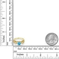 thumbnail image 6 of Gem Stone King 18K Yellow Gold Plated Silver Swiss Blue Topaz and White Moissanite Halo Ring for Women | 1.13 Cttw | Heart Shape 6MM | Gemstone November Birthstone | Size 8, 6 of 6