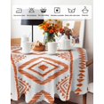 thumbnail image 6 of Round Tablecloth 60 Inch Orange Boho Table Cloth Oil Spill Proof Waterproof Tablecloth Protector Bohemian Style Round Table Cover for Dinner Party Picnic Kitchen Decor Indoor Outdoor, 6 of 6