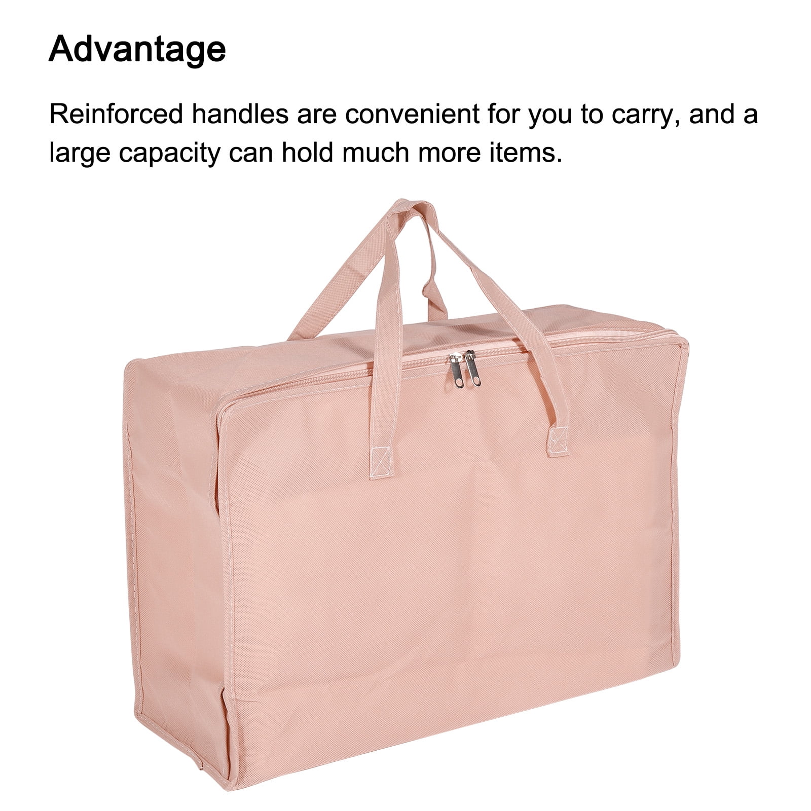 Unique Bargains Waterproof Foldable Clothes Organizer with Handles Pink 23.6"x9.8"x16.9"