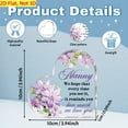 thumbnail image 2 of Heart Shaped Acrylic Decorative Plaque 3.9X3.9 In Transparent Scratch Purple Floral Nanny Message Tabletop Ornament Thank You Gift Nanny Christmas Thanksgiving Home Office Desktop Decor, 2 of 5