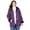 Multi Chevron, variant on Women's Plus Size Petite Printed Fleece Coat With Sherpa Lining