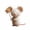E, variant on zhonghuaying Holiday Tiny Figure Stuffed Statue Set Six Distinct Poses Glitter Star Wand Accessory Neutral Pale Tone Indoor Winter Festive Table Arrangement Ornament E